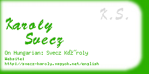 karoly svecz business card